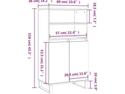 vidaXL Highboard Sonoma-Eiche 60x36x110 cm Holzwerkstoff 831495* Sideboards|Kommode