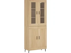 vidaXL Highboard Sonoma-Eiche 69,5x34x180 cm Holzwerkstoff 3198356* Vitrinen
