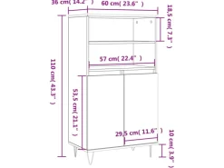 vidaXL Highboard 60x36x110 cm Holzwerkstoff 831484* Sideboards
