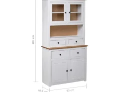 vidaXL Highboard Weiß 93x40,5x180 cm Kiefernholz Panama* Kommode