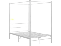 vidaXL Himmelbett Weiß Metall 120x200 cm651108* Betten