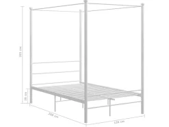 vidaXL Himmelbett Weiß Metall 120x200 cm651108* Betten