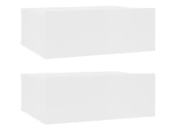 vidaXL Hängende Nachttische 2 Stk Weiß 40x30x15 cm Holzwerkstoff* Regal Weiß|Wandregale