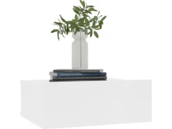 vidaXL Hängende Nachttische 2 Stk Weiß 40x30x15 cm Holzwerkstoff* Regal Weiß|Wandregale