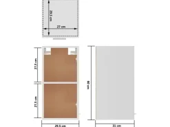 vidaXL Hängeschrank Weiß 29,5x31x60 cm Holzwerkstoff* Regal Weiß