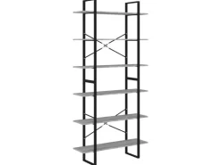 vidaXL Hochschrank Grau Sonoma 100x30x210 cm Holzwerkstoff* Büroregale