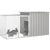 vidaXL Kaninchenkäfig Grau 200x91x100 cm Verzinkter Stahl