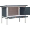 vidaXL Kaninchenstall 1 Ebene Grau Holz* Kleintierbedarf