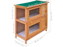 vidaXL Kaninchenstall Kleintierhaus Hasenstall 4 Türen Holz* Kleintierbedarf