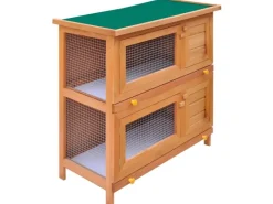 vidaXL Kaninchenstall Kleintierhaus Hasenstall 4 Türen Holz* Kleintierbedarf