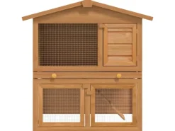 vidaXL Kaninchenstall Kleintierhaus Hasenstall 3 Türen Holz* Kleintierbedarf