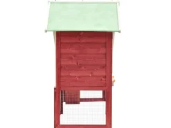 vidaXL Kaninchenstall Rot und Weiß 140x63x120 cm Tanne Massivholz* Kleintierbedarf