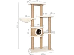 vidaXL Katzen-Kratzbaum 126 cm Seegras* Ostern