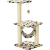 vidaXL Katzen-Kratzbaum Sisal 65 cm Beige Pfoten-Aufdruck* Katzenbedarf