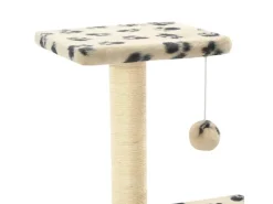 vidaXL Katzen-Kratzbaum Sisal 65 cm Beige Pfoten-Aufdruck* Katzenbedarf