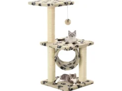 vidaXL Katzen-Kratzbaum Sisal 65 cm Beige Pfoten-Aufdruck* Katzenbedarf