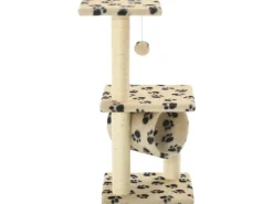 vidaXL Katzen-Kratzbaum Sisal 65 cm Beige Pfoten-Aufdruck* Katzenbedarf
