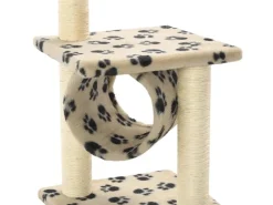 vidaXL Katzen-Kratzbaum Sisal 65 cm Beige Pfoten-Aufdruck* Katzenbedarf