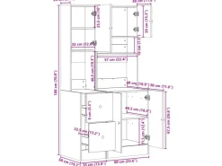 vidaXL Küchenschrank Räuchereiche 95x50x180 cm Holzwerkstoff* Vitrinen