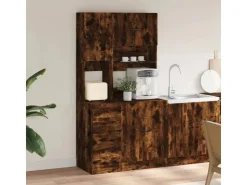 vidaXL Küchenschrank Räuchereiche 95x50x180 cm Holzwerkstoff* Vitrinen
