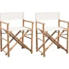 vidaXL Klappbarer Regiestuhl 2 Stk. Bambus und Canvas* Stühle