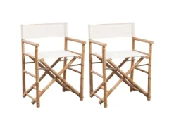 vidaXL Klappbarer Regiestuhl 2 Stk. Bambus und Canvas* Stühle