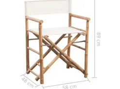 vidaXL Klappbarer Regiestuhl 2 Stk. Bambus und Canvas* Stühle