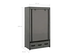 vidaXL Kleiderschrank Grau 87 x 49 x 159 cm Stoff* Schränke