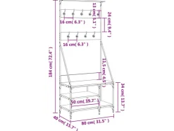 vidaXL Kleiderständer mit Schuhablage 80x40x184 cm 837862* Garderoben