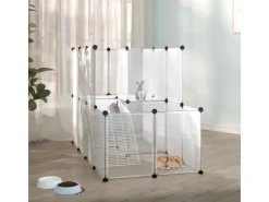 vidaXL Kleintierkäfig Transparent 142x74x93 cm PP und Stahl* Kleintierbedarf