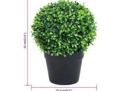 vidaXL Künstliche Buchsbäume 2 Stk mit Topf Kugelform Grün 32 cm* Kunstpflanzen