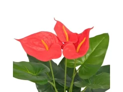 vidaXL Künstliche Flamingoblume mit Topf 45 cm Rot und Gelb* Kunstpflanzen