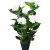 vidaXL Künstliche Hortensie mit Topf 60 cm Weiß* Kunstpflanzen