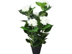 vidaXL Künstliche Hortensie mit Topf 60 cm Weiß* Kunstpflanzen