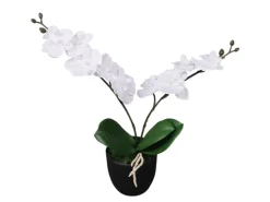 vidaXL Künstliche Orchidee mit Topf 30 cm Weiß
