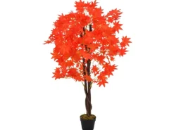 vidaXL Künstliche Pflanze Ahornbaum mit Topf Rot 120 cm* Kunstpflanzen