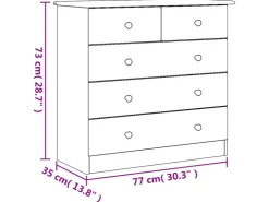 vidaXL Kommode ALTA 77x35x73 cm Massivholz Kiefer* Kommode