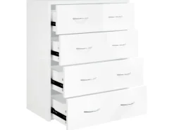 vidaXL Kommode mit 4 Schubladen 60x30,5x71 cm Hochglanz-Weiß 342579* Kommode
