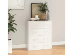 vidaXL Kommode mit 4 Schubladen 60x30,5x71 cm Hochglanz-Weiß 342579* Kommode