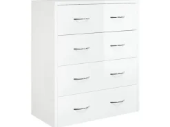 vidaXL Kommode mit 4 Schubladen 60x30,5x71 cm Hochglanz-Weiß 342579* Kommode