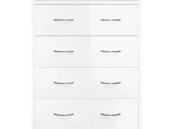 vidaXL Kommode mit 4 Schubladen 60x30,5x71 cm Hochglanz-Weiß 342579* Kommode