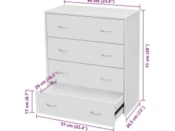 vidaXL Kommode mit 4 Schubladen 60x30,5x71 cm 242545* Kommode