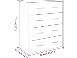 vidaXL Kommode mit 4 Schubladen 60x30,5x71 cm 342577* Sideboards|Kommode
