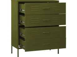 vidaXL Kommode Olivgrün 80x35x101,5 cm Stahl