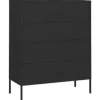 vidaXL Kommode Schwarz 80x35x101,5 cm Stahl* Kommode