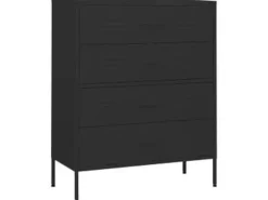 vidaXL Kommode Schwarz 80x35x101,5 cm Stahl* Kommode
