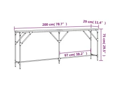 vidaXL Konsolentisch Schwarz 200x29x75 cm Holzwerkstoff