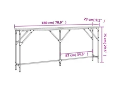 vidaXL Konsolentisch Sonoma-Eiche 180x23x75 cm Holzwerkstoff* Tische