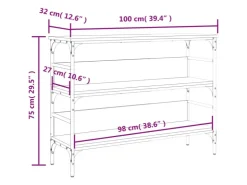 vidaXL Konsolentisch Sonoma-Eiche 100x32x75 cm Holzwerkstoff Modell 2