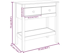 vidaXL Konsolentisch 75x35x75 cm Massivholz Kiefer* Tische